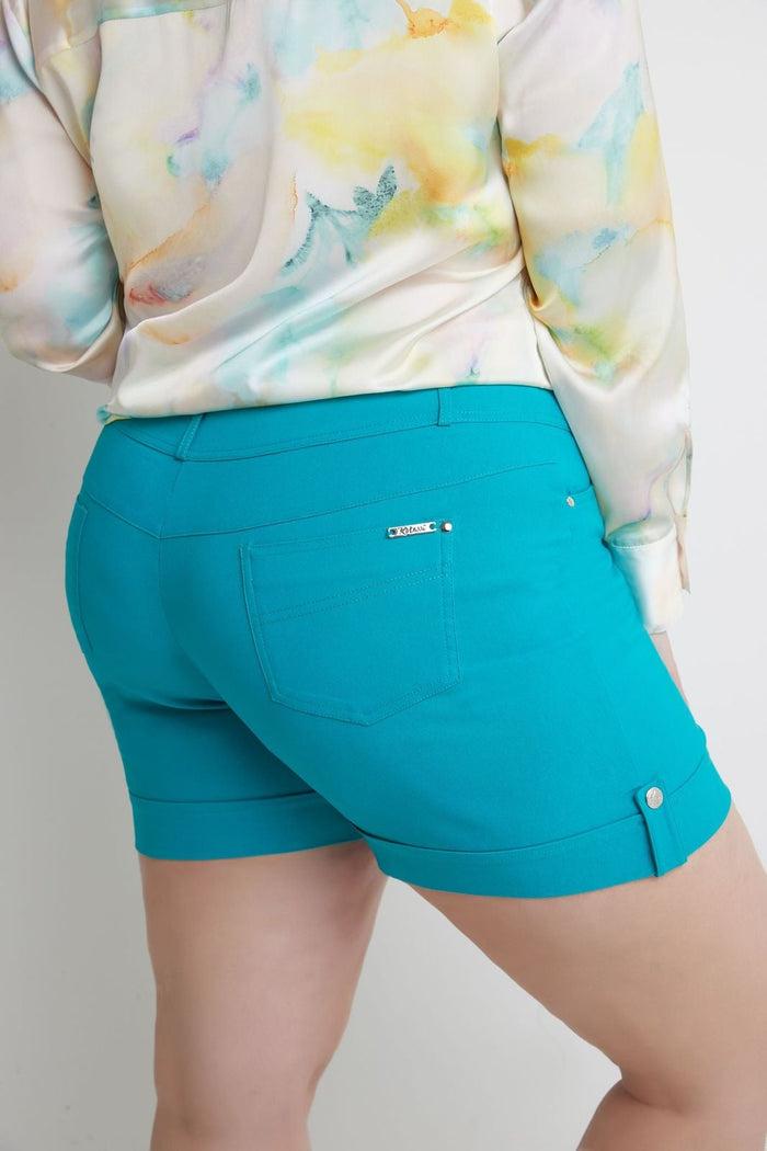 Rekucci Curvy Plus Size 6” Shorts With Slimming Cuff Jade