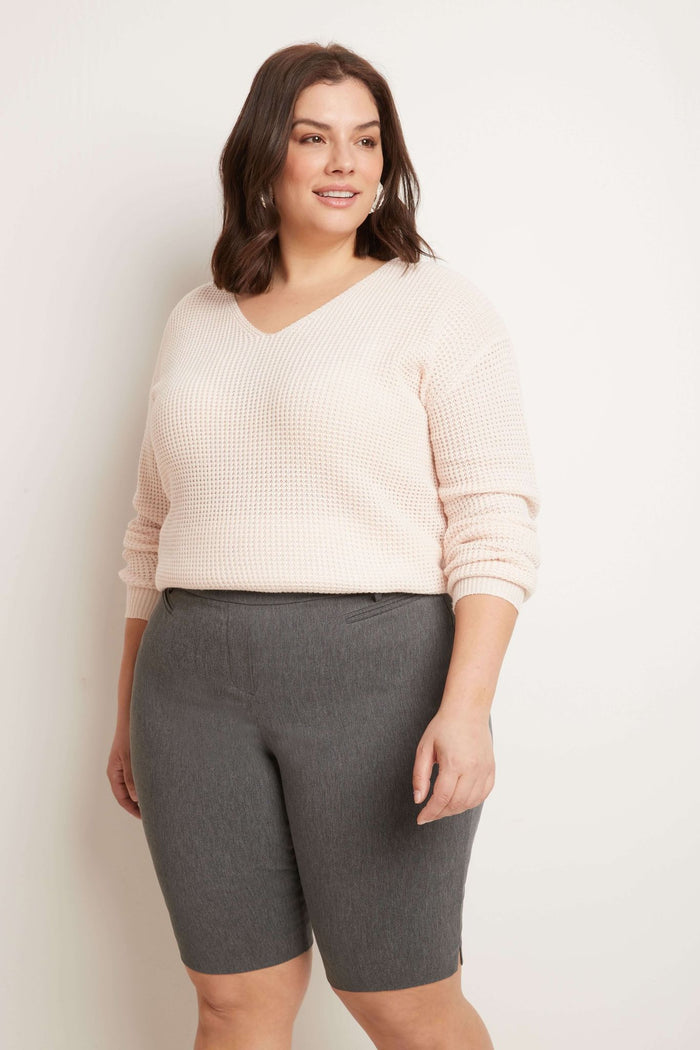 Rekucci Curvy Pull-on 12” City Shorts With Tummy Control Charcoal