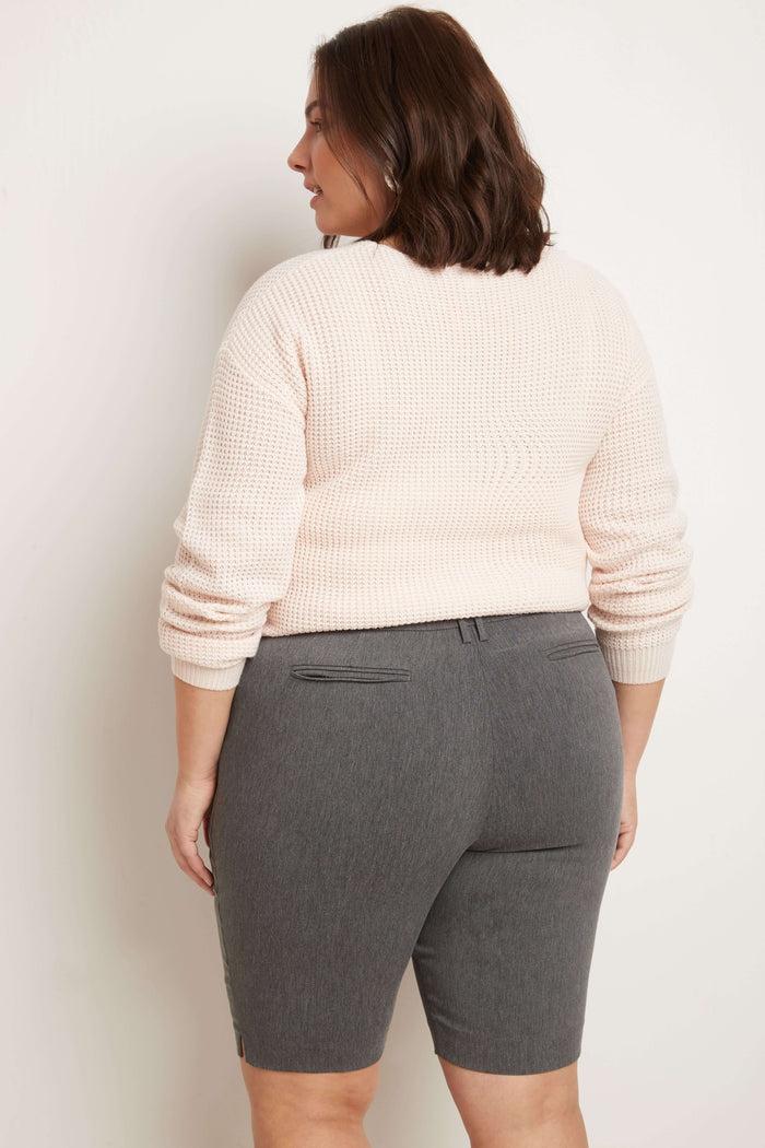 Rekucci Curvy Pull-on 12” City Shorts With Tummy Control Charcoal