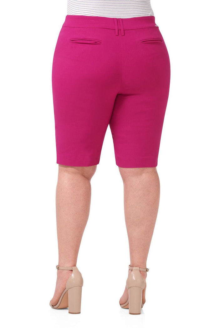 Rekucci Curvy Pull-on 12” City Shorts With Tummy Control Fuchsia