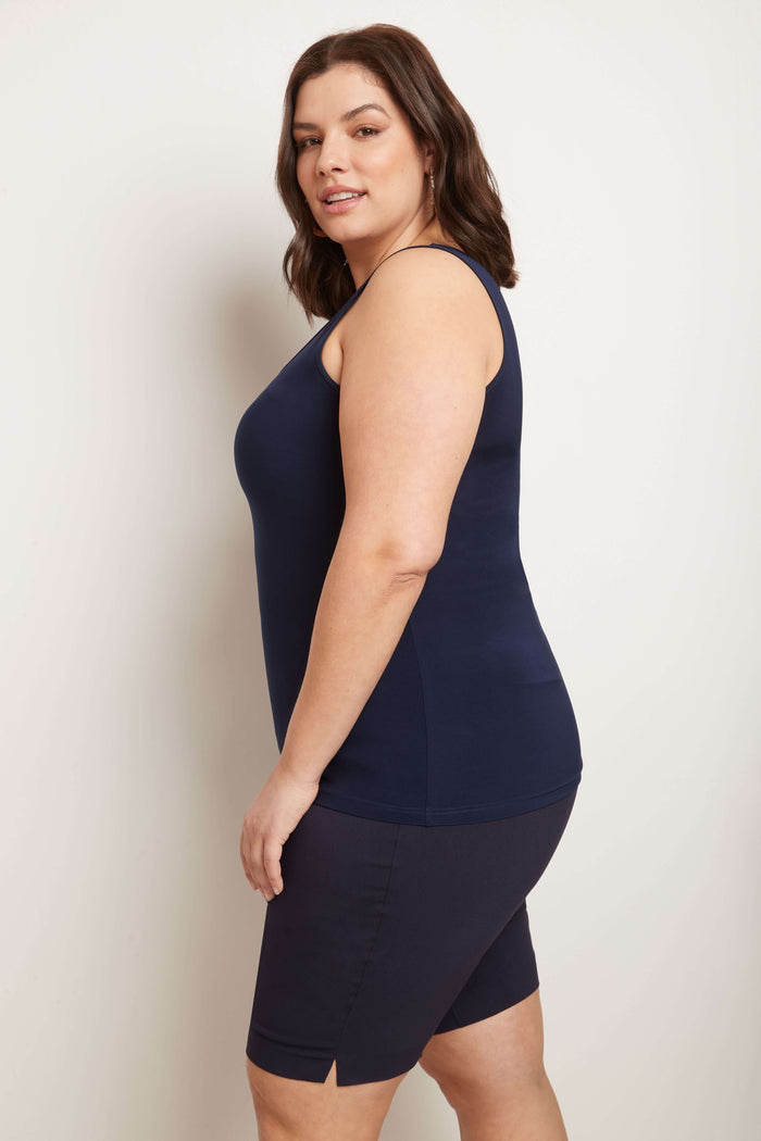 Rekucci Curvy Pull-on 12” City Shorts With Tummy Control Navy