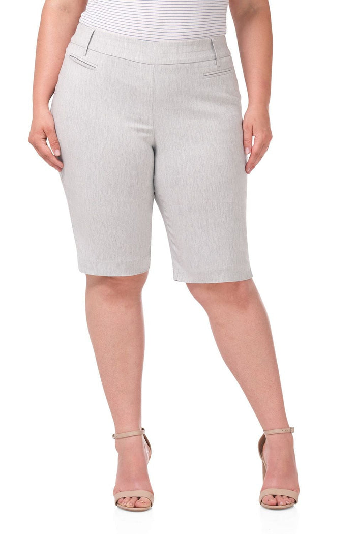 Rekucci Curvy Pull-on 12” City Shorts With Tummy Control Platinum-mix