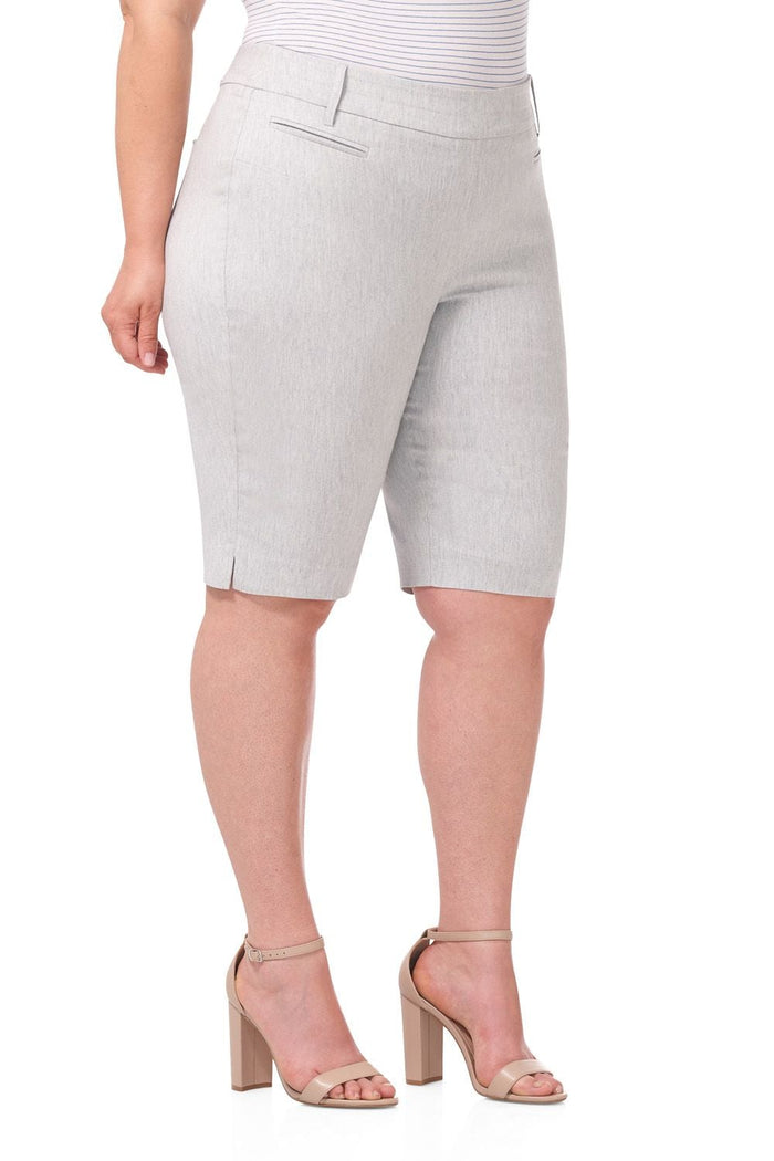 Rekucci Curvy Pull-on 12” City Shorts With Tummy Control Platinum-mix