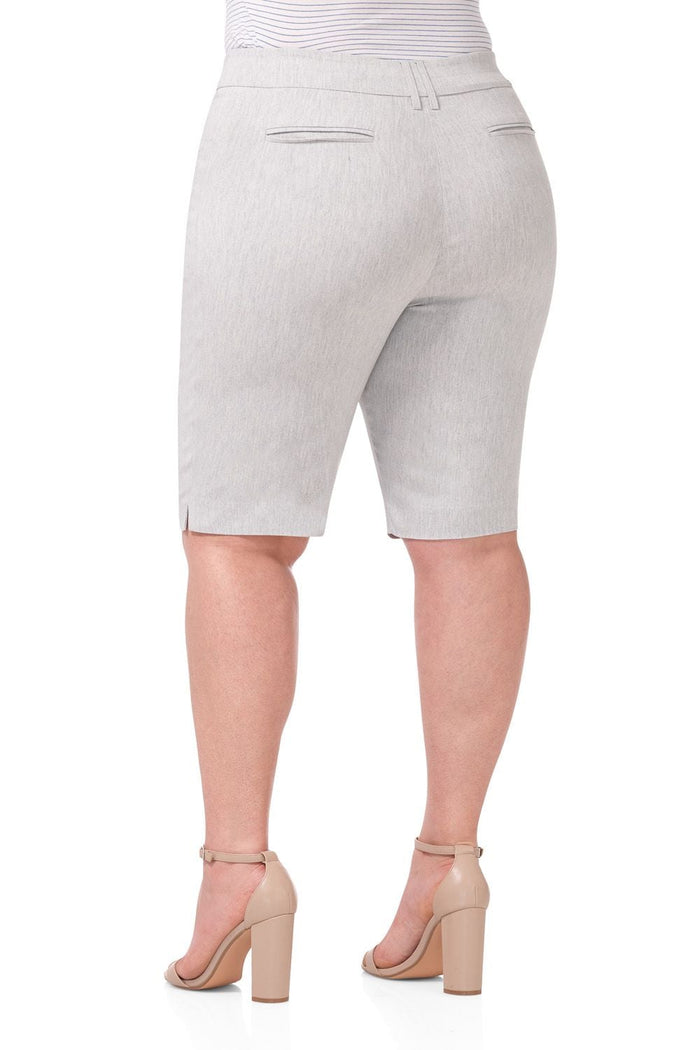 Rekucci Curvy Pull-on 12” City Shorts With Tummy Control Platinum-mix