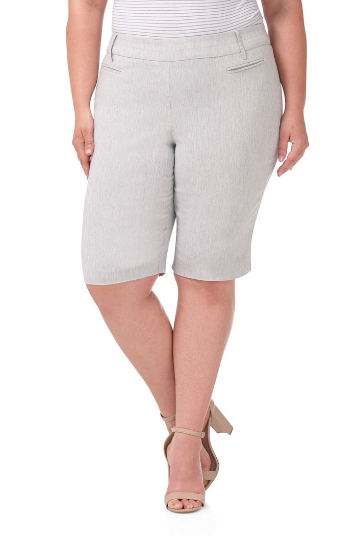 rekucci Curvy Pull-on 12” City Shorts with Tummy Control platinum-mix