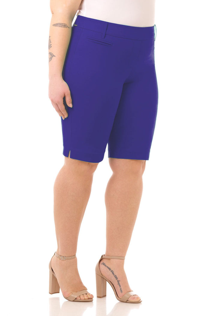 rekucci Curvy Pull-on 12” City Shorts with Tummy Control sapphire