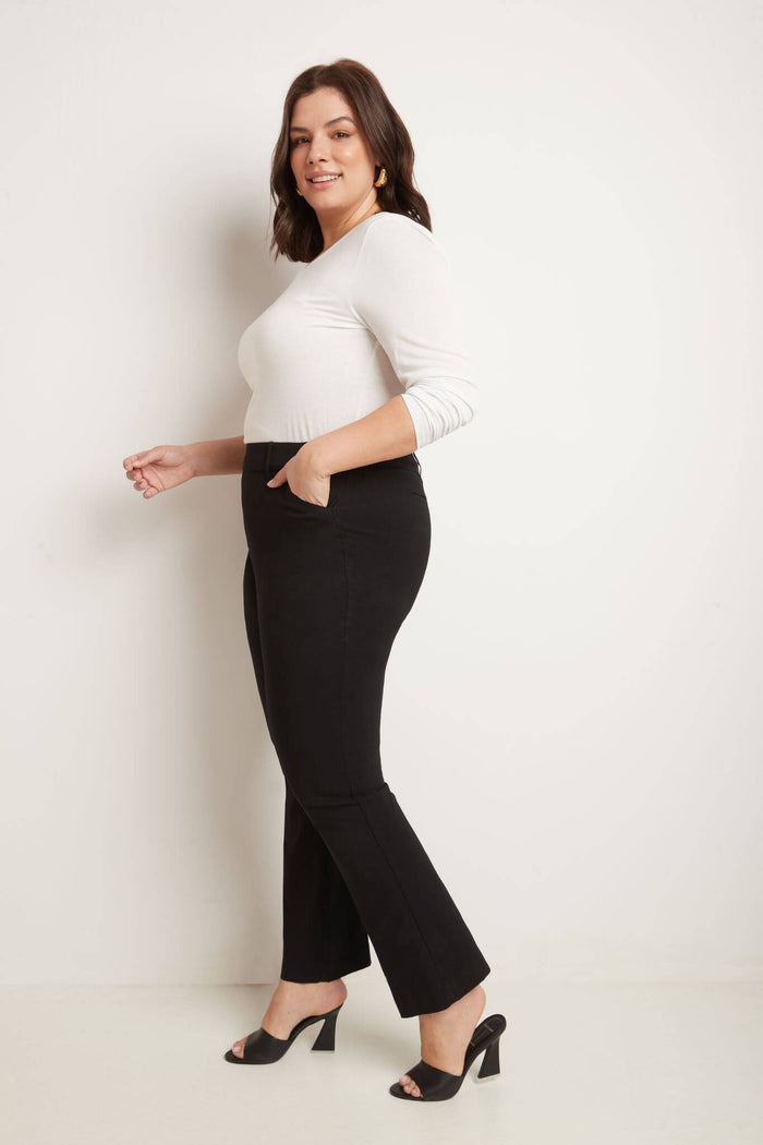Rekucci Curvy Pull-on Barely Bootcut Classic Pants Black