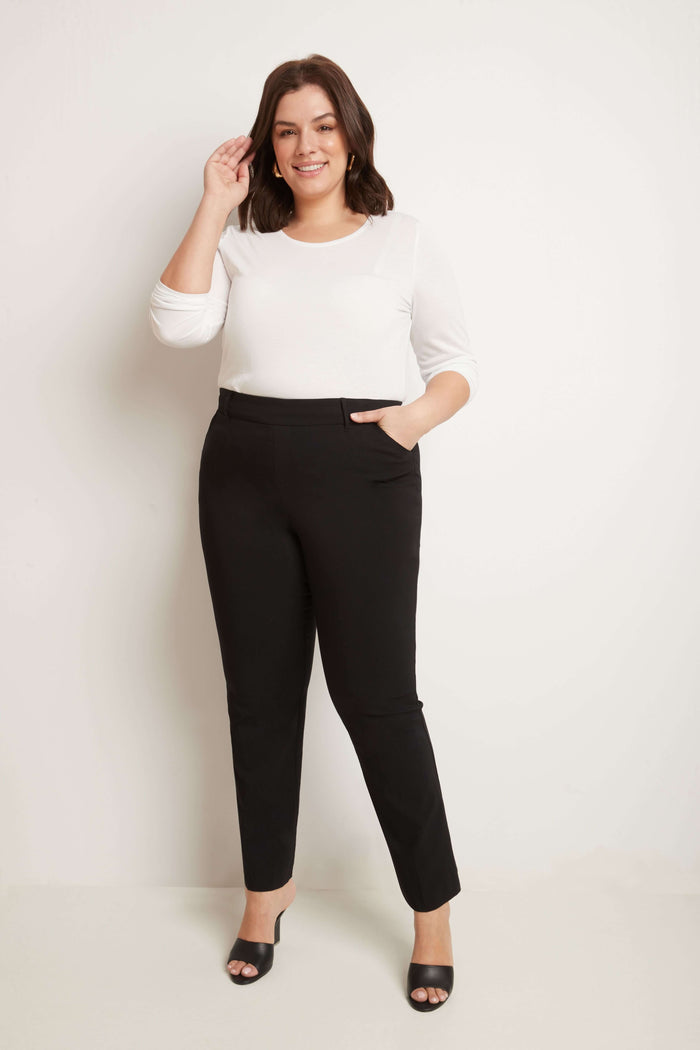 Rekucci Curvy Pull-on Barely Bootcut Classic Pants Black