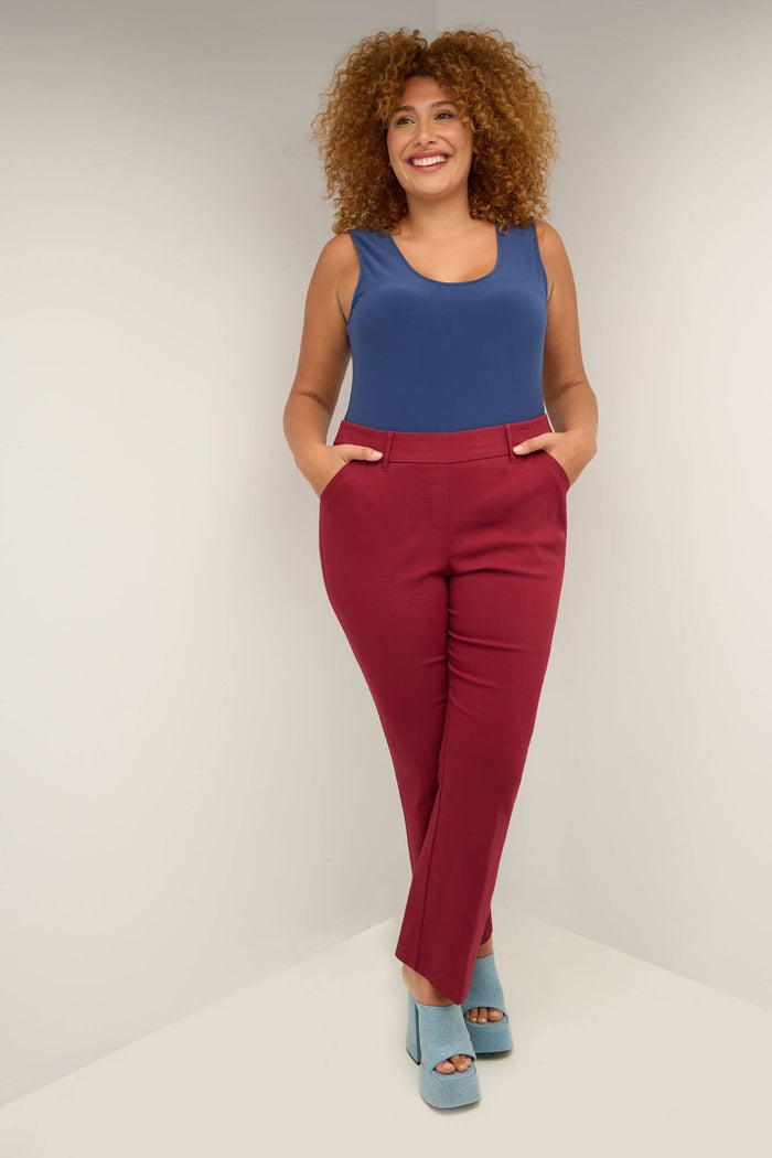 rekucci Curvy Pull-on Barely Bootcut Classic Pants burgundy