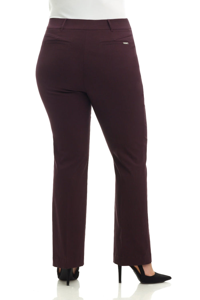 Rekucci Curvy Pull-on Barely Bootcut Classic Pants Cassis
