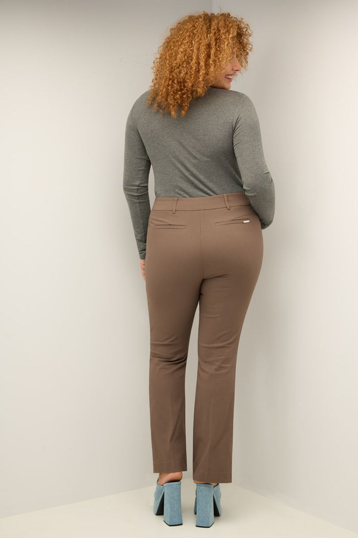 Rekucci Curvy Pull-on Barely Bootcut Classic Pants Charcoal-pinstripe