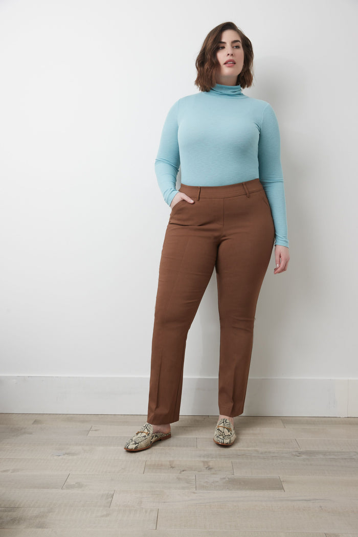 Rekucci Curvy Pull-on Barely Bootcut Classic Pants Chestnut
