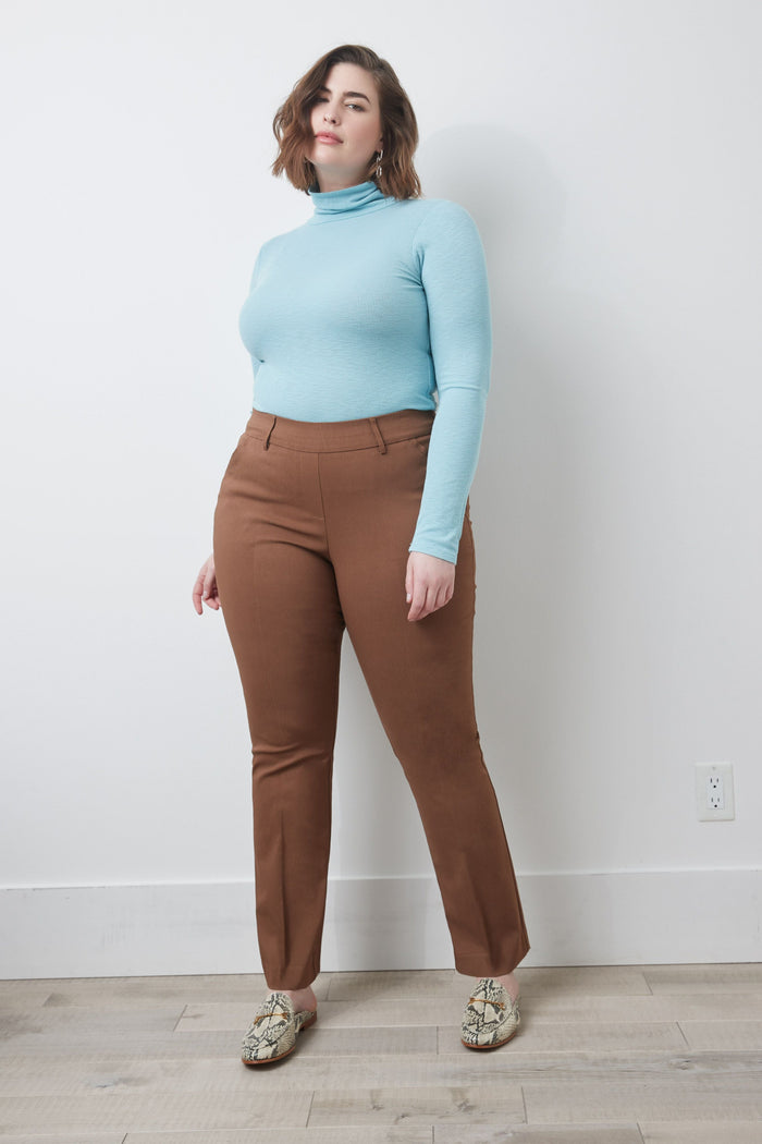 Rekucci Curvy Pull-on Barely Bootcut Classic Pants Chestnut