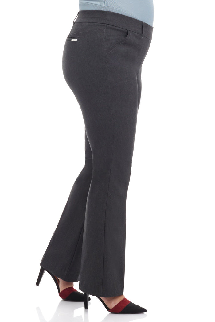 Rekucci Curvy Pull-on Barely Bootcut Classic Pants Dk-charcoal