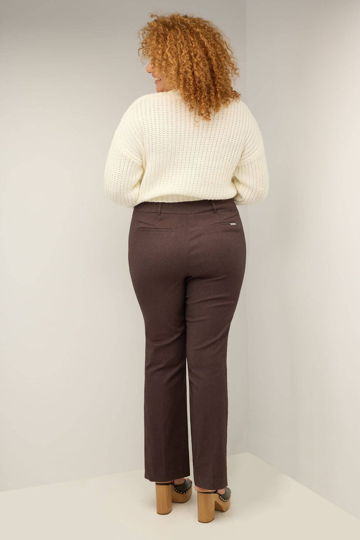 Rekucci Curvy Pull-on Barely Bootcut Classic Pants Heather-brown