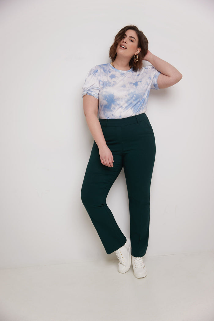 Rekucci Curvy Pull-on Barely Bootcut Classic Pants Hunter-green