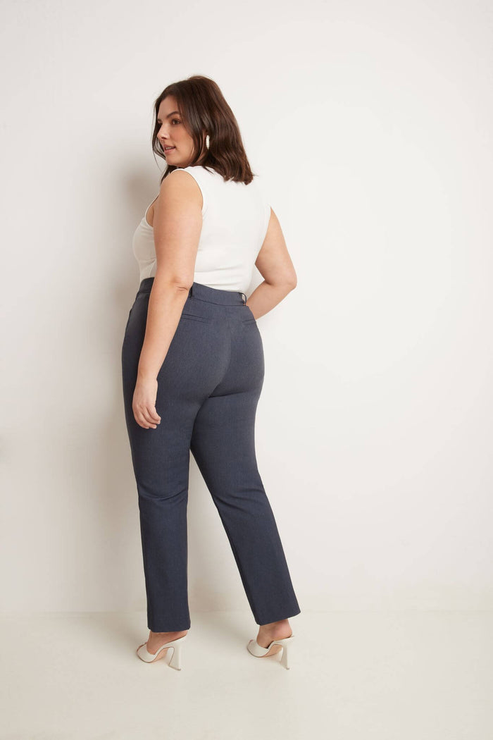 Rekucci Curvy Pull-on Barely Bootcut Classic Pants Indigo