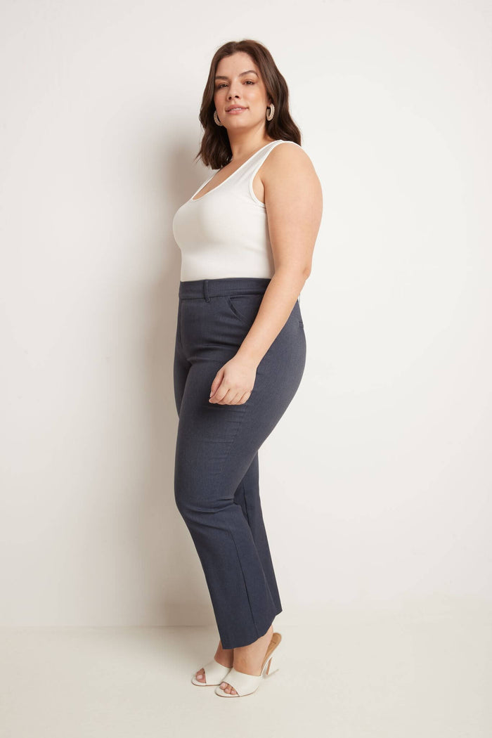 Rekucci Curvy Pull-on Barely Bootcut Classic Pants Indigo