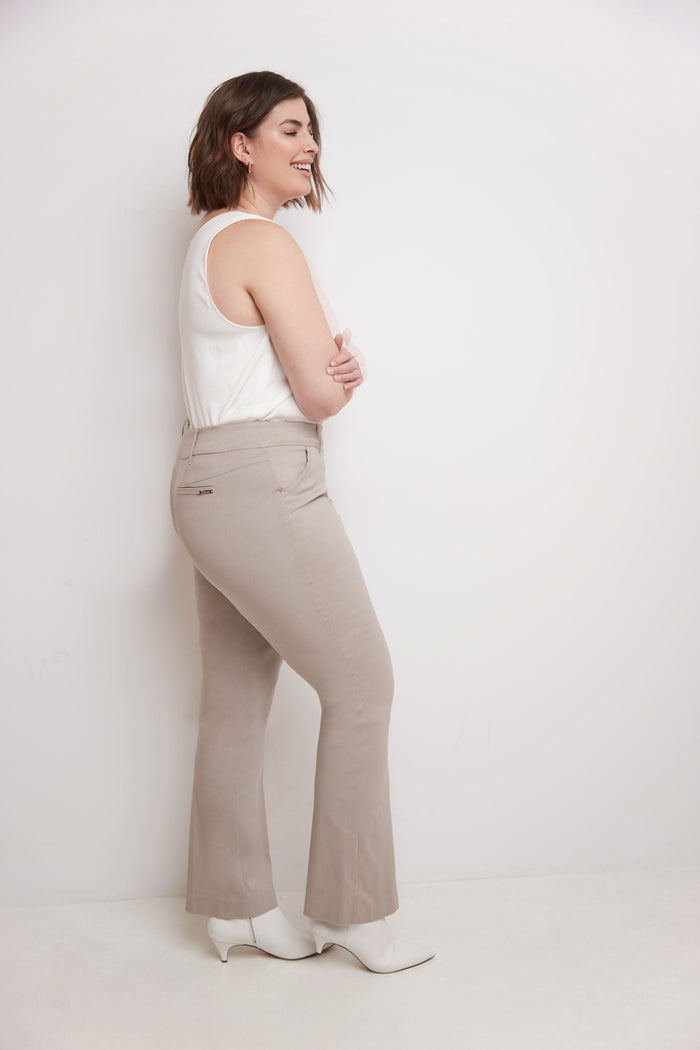 Rekucci Curvy Pull-on Barely Bootcut Classic Pants Khaki