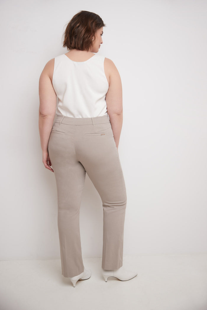 Rekucci Curvy Pull-on Barely Bootcut Classic Pants Khaki