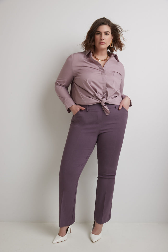 Rekucci Curvy Pull-on Barely Bootcut Classic Pants Mauve