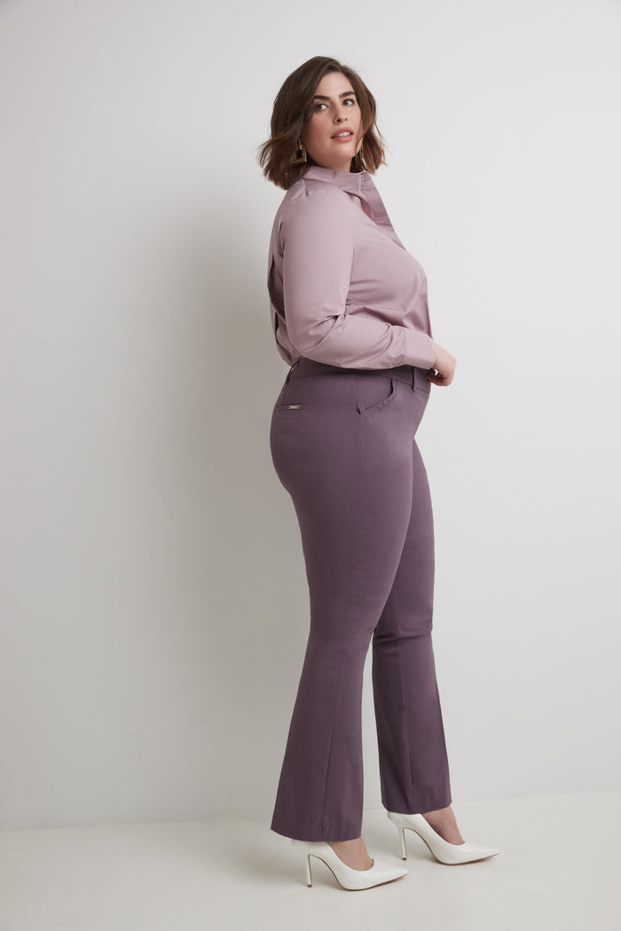 rekucci Curvy Pull-on Barely Bootcut Classic Pants mauve