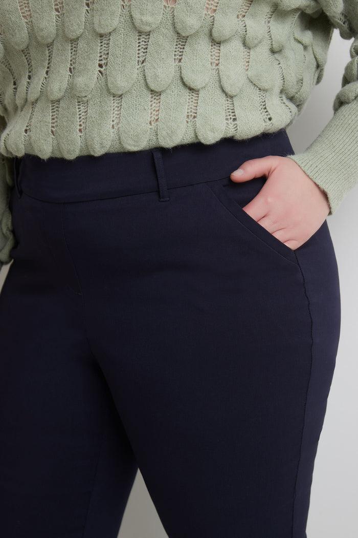 Rekucci Curvy Pull-on Barely Bootcut Classic Pants Navy