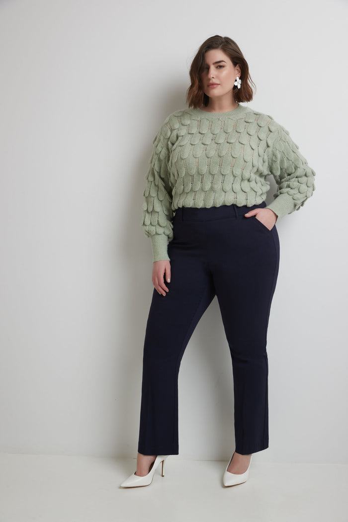 Rekucci Curvy Pull-on Barely Bootcut Classic Pants Navy