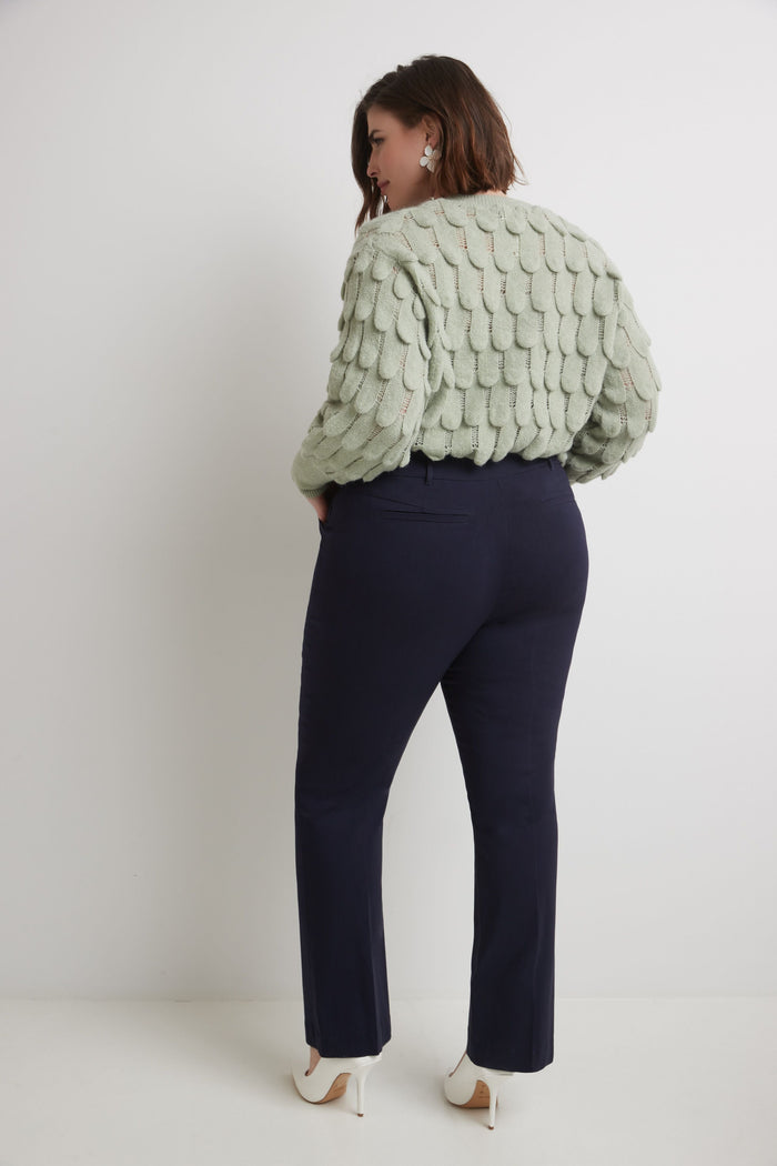 Rekucci Curvy Pull-on Barely Bootcut Classic Pants Navy