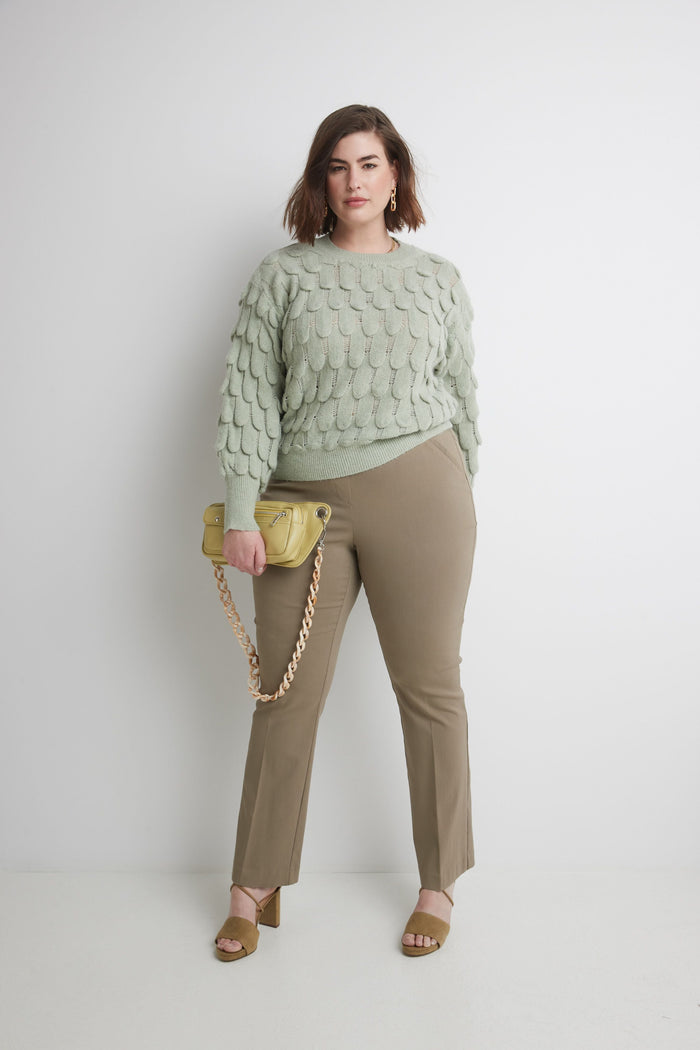 rekucci Curvy Pull-on Barely Bootcut Classic Pants oatmeal