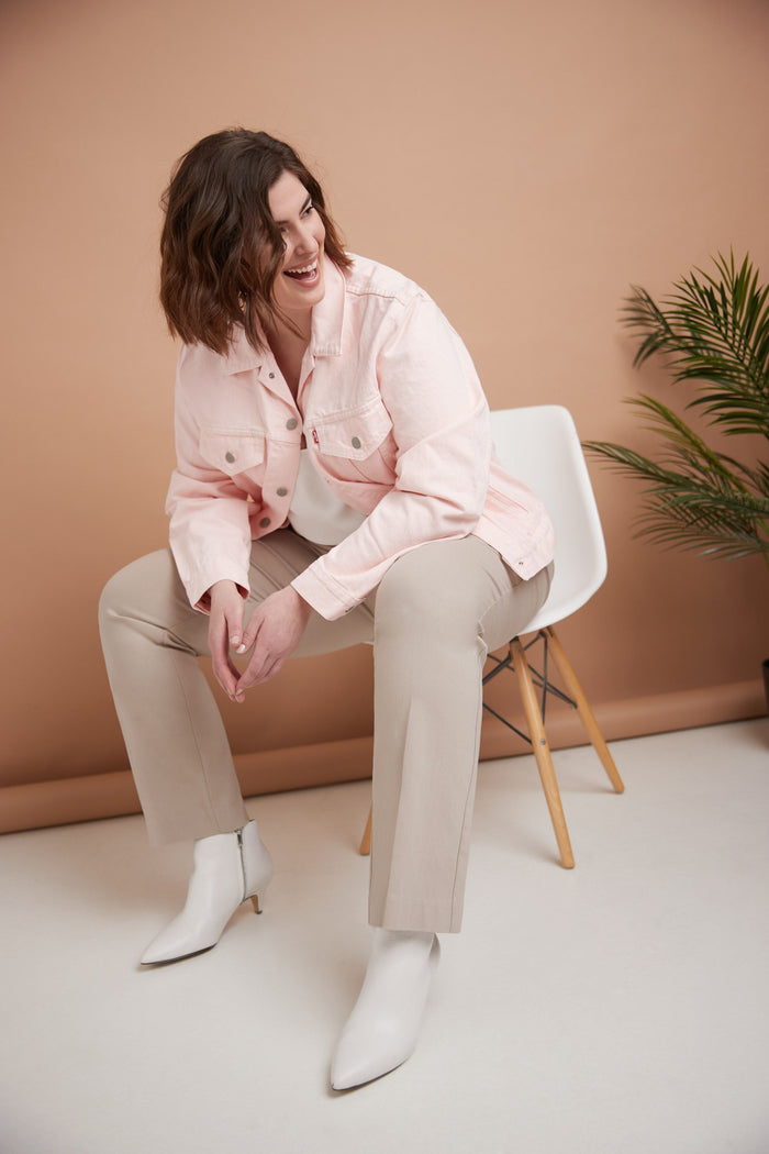 Rekucci Curvy Pull-on Barely Bootcut Classic Pants Stone