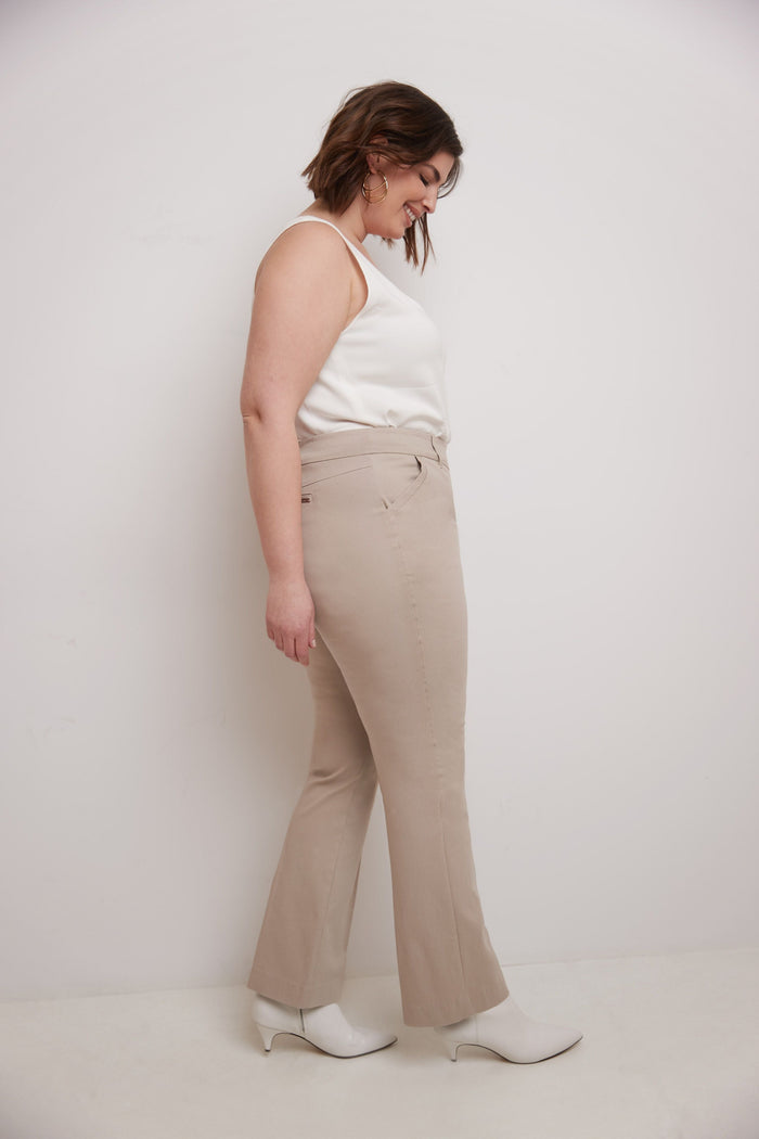 Rekucci Curvy Pull-on Barely Bootcut Classic Pants Stone