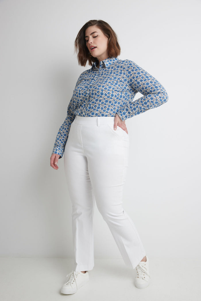 Rekucci Curvy Pull-on Barely Bootcut Classic Pants White