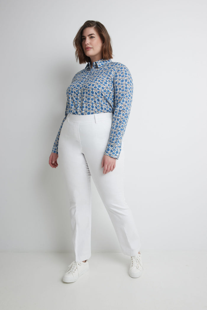 rekucci Curvy Pull-on Barely Bootcut Classic Pants white