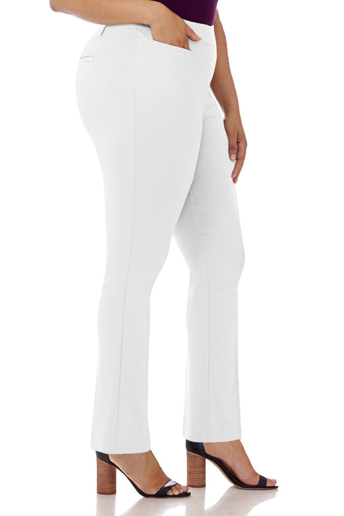 Rekucci Curvy Pull-on Tummy Control Pants With Real Pockets White