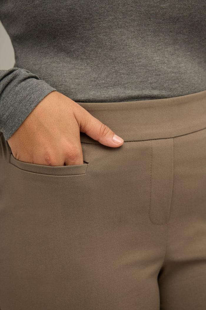 Rekucci Curvy Pull-on Tummy Control Pants With Real Pockets Mocha