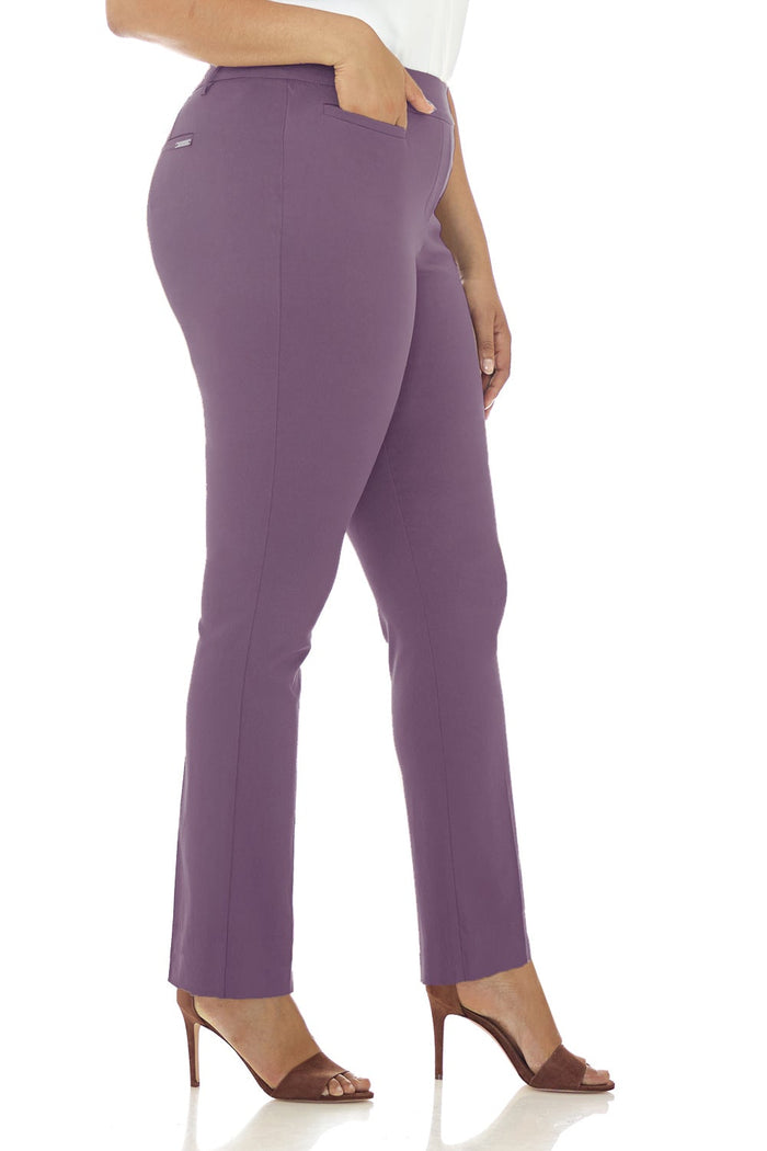 Rekucci Curvy Pull-on Tummy Control Pants With Real Pockets Mauve