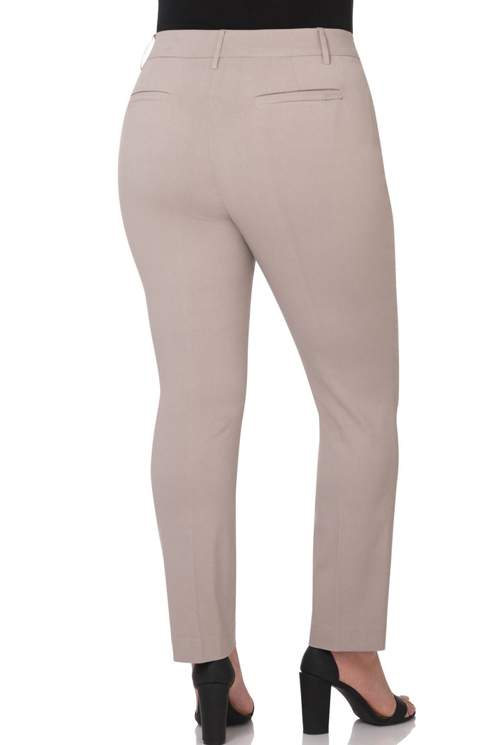 Rekucci Curvy Pull-on Tummy Control Pants With Real Pockets Khaki