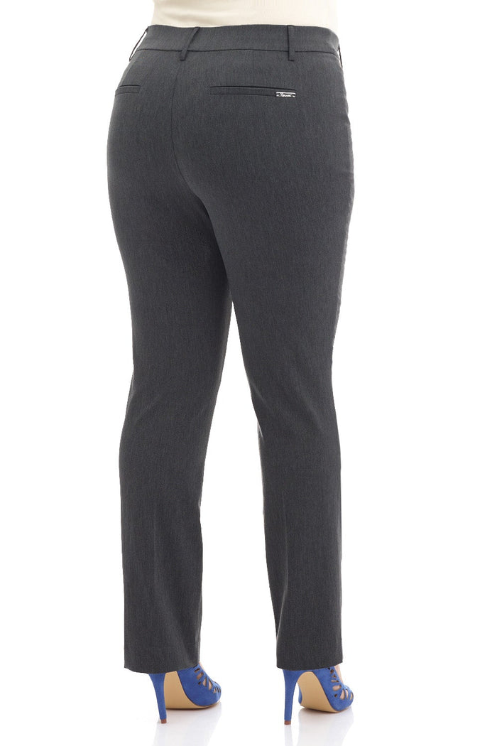 Rekucci Curvy Pull-on Tummy Control Pants With Real Pockets Dk-charcoal