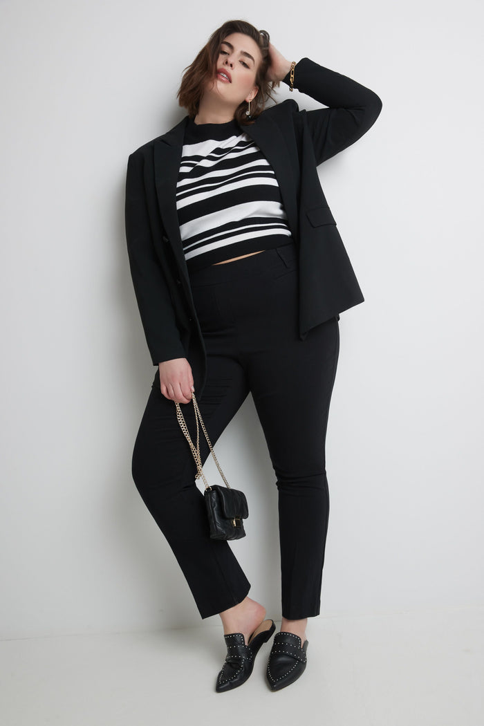 rekucci Curvy Pull-on Tummy Control Pants with Real Pockets black