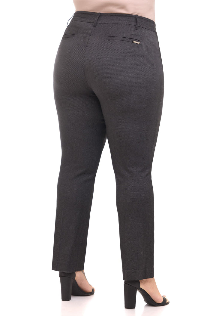 Rekucci Curvy Pull-on Tummy Control Pants With Real Pockets Charcoal-texture