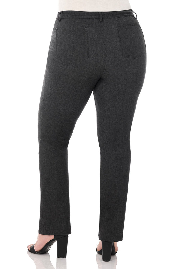 Rekucci Curvy Tummy Control Pants With 5 Pockets Dk-charcoal