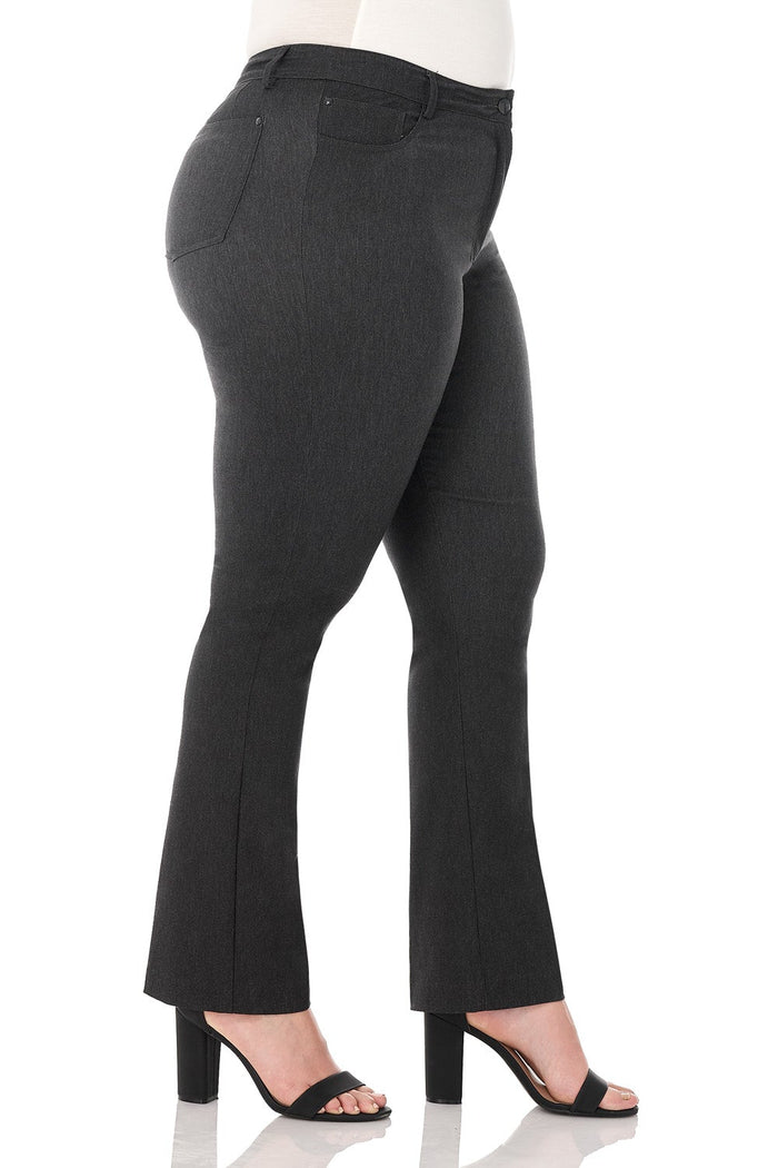 rekucci Curvy Tummy Control Pants with 5 Pockets dk-charcoal