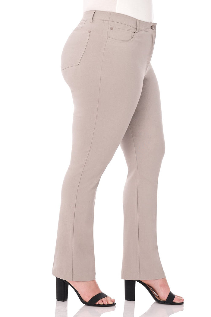 rekucci Curvy Tummy Control Pants with 5 Pockets khaki