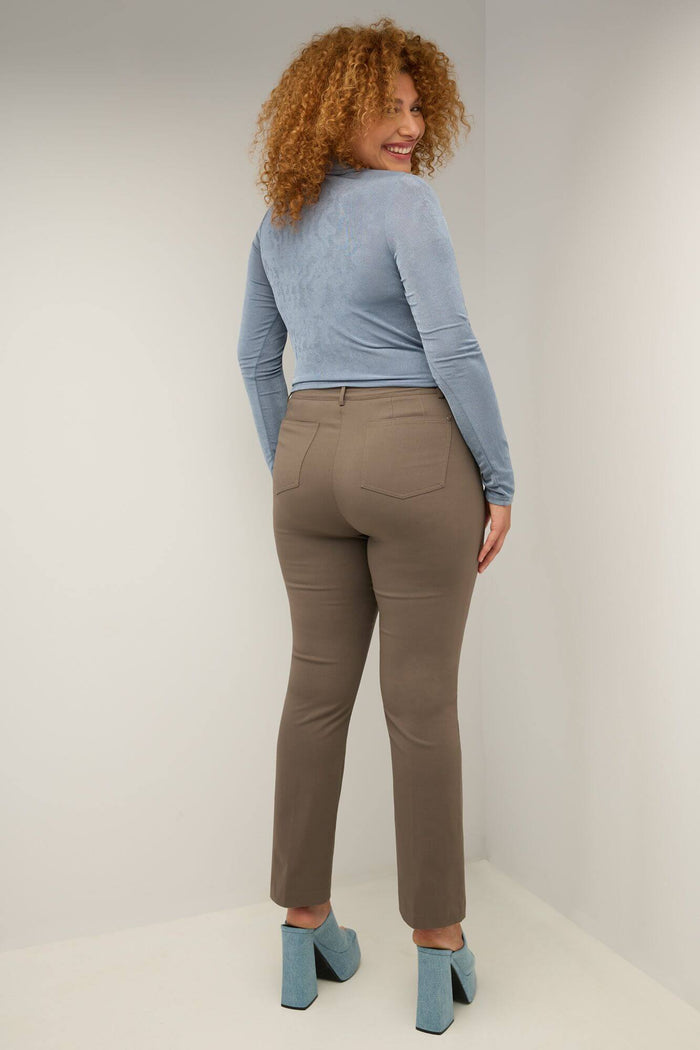 Rekucci Curvy Tummy Control Pants With 5 Pockets Mocha