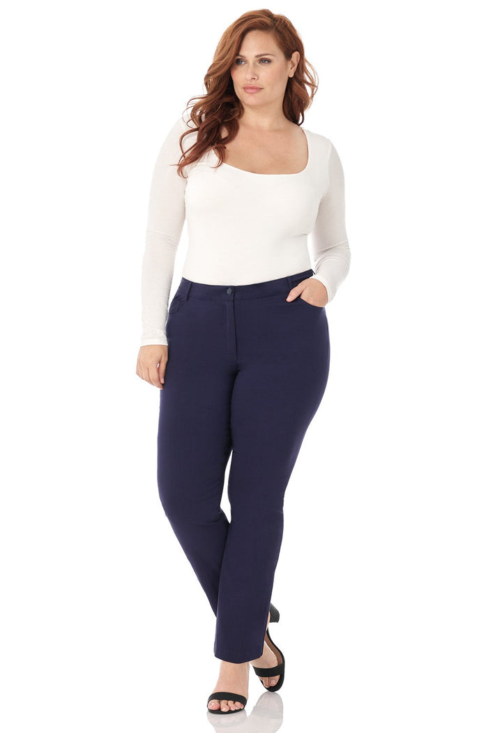 rekucci Curvy Tummy Control Pants with 5 Pockets navy