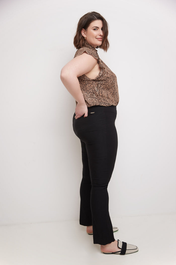 Rekucci Curvy Tummy Control Straight Leg Pants Black