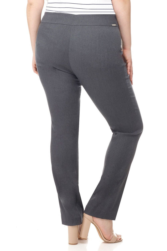 Rekucci Curvy Tummy Control Straight Leg Pants Charcoal
