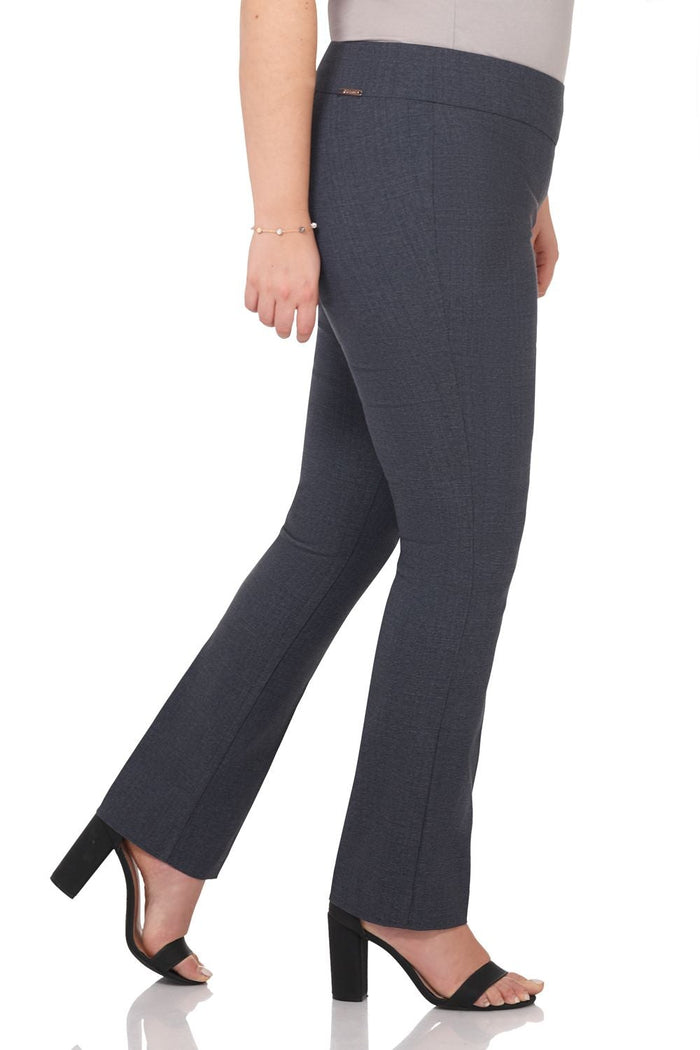 Rekucci Curvy Tummy Control Straight Leg Pants Indigo-tartan