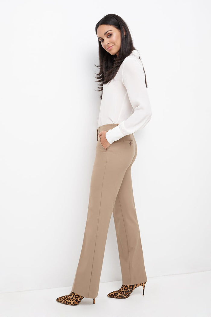Rekucci Easy Care Straight Leg Trouser Dress Pants Camel